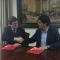 José Iribas y Luis Casado firman el convenio de colaboración del Conservatorio