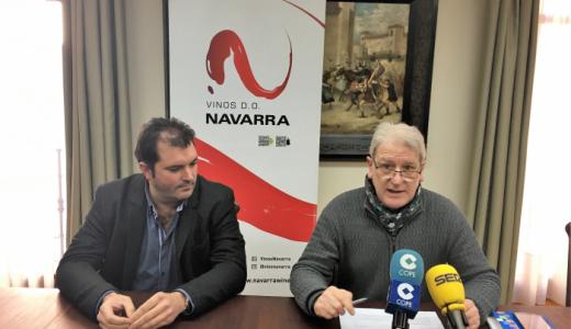 El presidente del Consejo Regulador de la Denominación de Origen (DO) Navarra David Palacios y Javier Gómez , concejal de cultura.