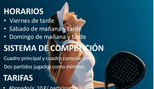 Torneo Pádel Mixto. 7 a 9 mar 2025