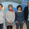 Elsa Díaz, promotora escolar, Izaskun Ciriza, directora del IESO Valle del Ebro, Marisa Marqués, concejal de Servicios Sociales, y Miguel Fernández, director del IESO Benjamín de Tudela
